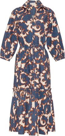 Cara Cara floral-print tiered dress - Blue