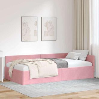 vidaXL vidaXL Cornice del letto ad angolo con testiera Rosa 100 x 200 cm