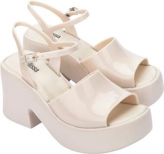 Melissa Lina Ankle Strap Platform Sandal in Light Beige at Nordstrom, Size 10