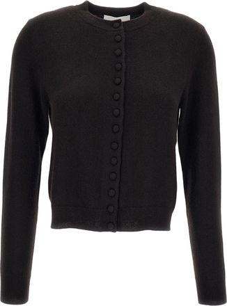 Lisa Yang Brown Wilona Cropped Cashmere Cardigan