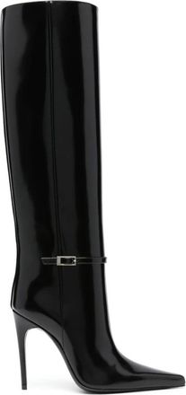 Saint Laurent Vendome 110mm buckled boots - women - Calf Leather/Calf Leather/Calf Leather - 34.5 - Black