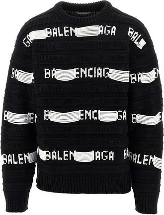 Balenciaga Jacquard logo motif crewneck sweater Man M