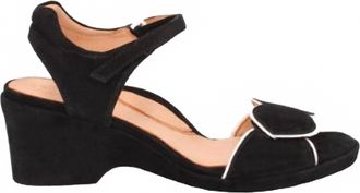 L'Amour Des Pieds Womens Marora Suede Sandal In Black/white