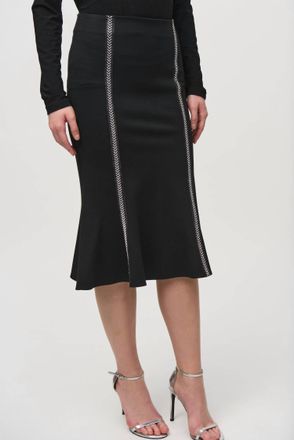 Joseph Ribkoff Rhinestone Detail Skirt In Black