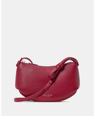 Kate Spade New York Womens Loop Crossbody Bag - Dark Red Leather - One Size