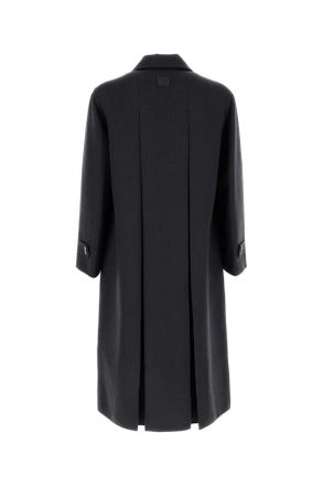 Fendi Mens Charcoal Wool Blend Coat Indaco Cappotti