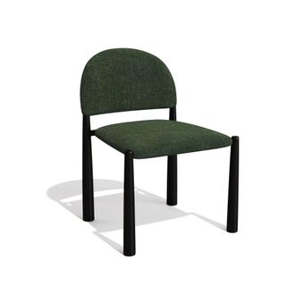 Sia Home Lote de 2 sillas de terciopelo texturizado kaki con patas negras