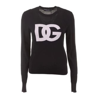 Dolce & Gabbana DG Jumper - female - Dolce & Gabbana - Round-neck Knitwear - Black - S - Knitwear