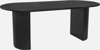 Sweeek Mesa De Comedor Oblonga De Madera De Hevea Y Chapa De Roble De 6 A 8 Plazas