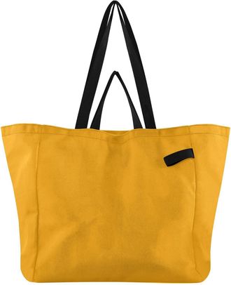 Generic Orange print Reusable Canvas Tote Bag, Heavy Duty Grocery Shopping Bag with Large Capacity Double Handles Hard Bottom Work Groceries Travel