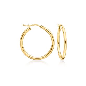 Ross-Simons Italian 2mm 14kt Yellow Gold Hoop Earrings