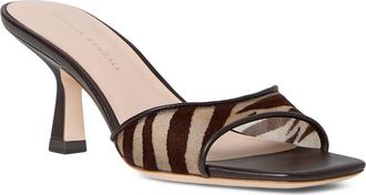 Loeffler Randall Tavia Slide Sandal in Dark Brown/Zebra at Nordstrom, Size 11.5