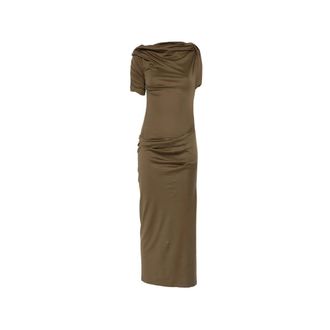 Jacquemus Drapeado Jurk - Dames - Casual kleedjes - Groen - M - Polyester - Kleedjes