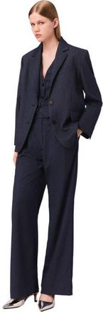 Maje Structured rhinestone suit blazer in Blue at Nordstrom, Size 34 Eu