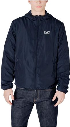 Emporio Armani Hooded Zip Jacket - Heren - Regenjassen - Blauw - 2XL - Polyester - Jassen