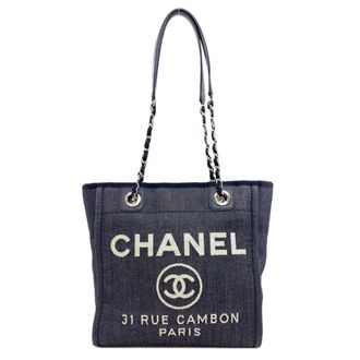 Chanel Navy Canvas Tote Bag (Pre-Owned)