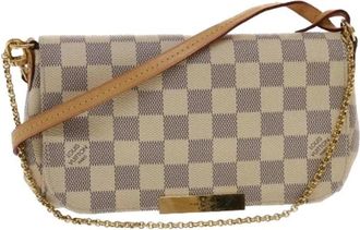 Louis Vuitton Pre-owned Cross Body Bags, female, White, Size: ONE SIZE Pre-owned Damier Azur Canvas Shoulder Bag