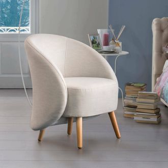 Talamo Italia Sill&oacute;n Annarella, Sill&oacute;n De Dise&ntilde;o Para La Sala De Estar., 100% Made In Italy, Sill&oacute;n Relax En Tela Tapizada, Cm 70x60h80, Beige, Con Embalaje Reforza