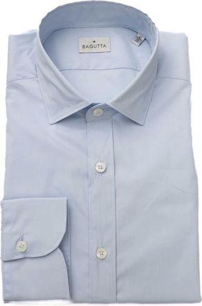 Bagutta Heren, Overhemden, Blauw, Maat: XL Zijde