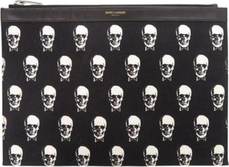 Saint Laurent Pre-owned Clutch bag - Heren - Vintage Clutch - Zwart - ONE Size - Leer - Vintage