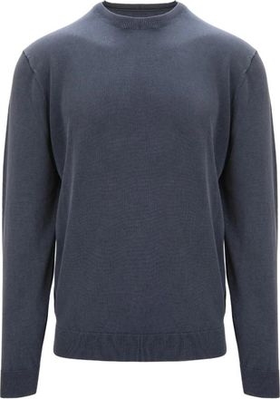 Roberto Ricci Design Jersey met ronde hals - Heren - Ronde hals truien - Blauw - L - Katoen - Truien & Vesten