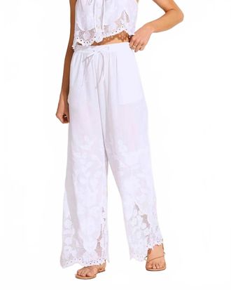 Vitamin A Flora Pant In White Beachside Broderie