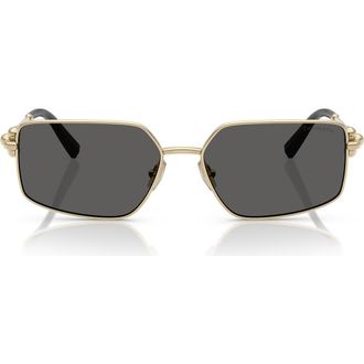 Tiffany & Co. 58mm Rectangular Sunglasses in Pale Gold /Dark Grey at Nordstrom