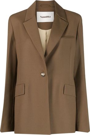 Nanushka single-breasted blazer - women - Other fibres - M - Neutrals
