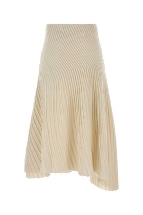 Alaia Womens Ivory Wool Blend Skirt Blancnaturel Gonne