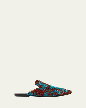 Dries Van Noten Mens Sequined Casual Slippers