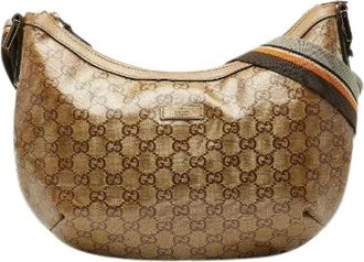 Gucci Pre-owned Shoulder Bags, female, Beige, Size: ONE SIZE Pre-owned Canvas Shoulder Bag