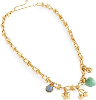Madewell U Link Charm Necklace in Antique Gold at Nordstrom