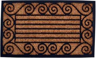 Imports Decor Coir Brush Door Mat with Rubber Backing, Heavy Duty Non-Slip Coconut Fiber Doormat, Durable Outdoor Indoor Entrance