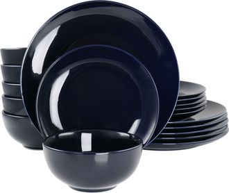 Elama Luna 18 Piece Porcelain Dinnerware Set