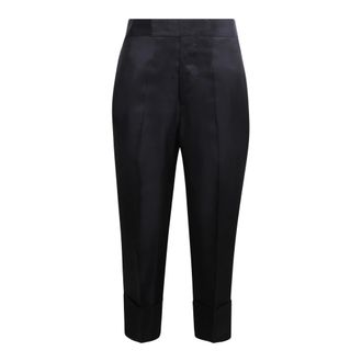 SAPIO Cropped Trousers, female, Black, Size: M Black High-Waisted Cropped Trousers