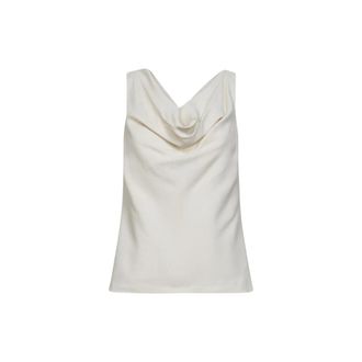 Brunello Cucinelli Fluid Twill Top - Tops - Mujer - Beige - L