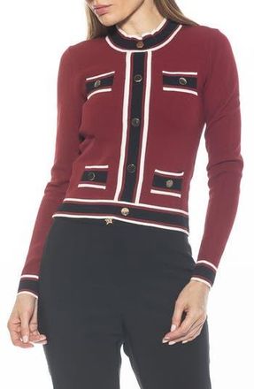 Alexia Admor Kiley Stripe Crop Sweater in Red Multi at Nordstrom Rack, Size X-Small