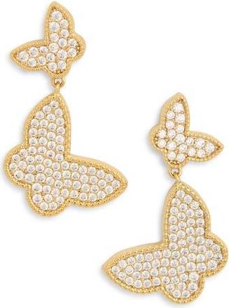 Eye Candy Los Angeles Sofia Butterfly Drop Earrings in Gold at Nordstrom Rack