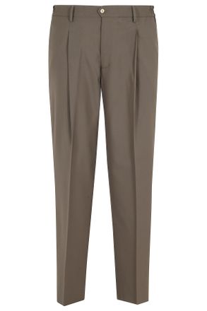 BRIGLIA 1949 Mud Easy Darts Front Belt Loops Wool-Blend Straight-Leg Pants