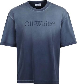 Off-white Cremefarbener W&auml;sche-Skate S/S T-Shirt Vintage Dark Sapph