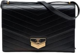 Chanel Pre-owned Flap Shoulder Bag - Dames - Vintage Schoudertas - Zwart - ONE Size - Leer - Vintage