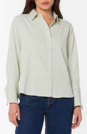 Velvet Heart Amaya Seersucker Button-Up Shirt in Muted Sage Stripe at Nordstrom Rack, Size X-Small