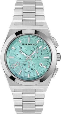 Ferragamo Vega Upper East Chronograph Quartz Blue Dial Mens Watch SFVA00624
