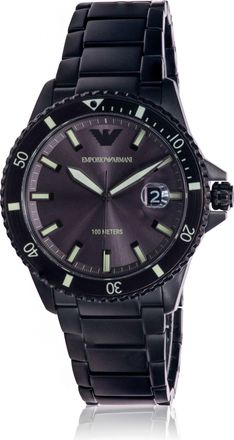 Emporio Armani Black Stainless Steel Mens Watch