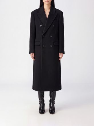 Dunst Cappotto lungo doppiopetto in lana e cashmere con rever a lancia