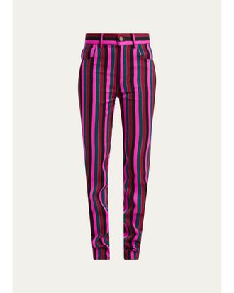 Chlo&eacute; Striped Virgin Wool Trousers