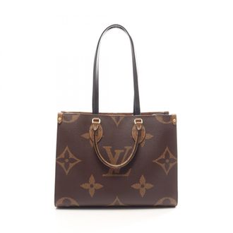 Louis Vuitton Beige Brown Monogram Coated Canvas Leather Handbag Tote Bag (Pre-Owned)