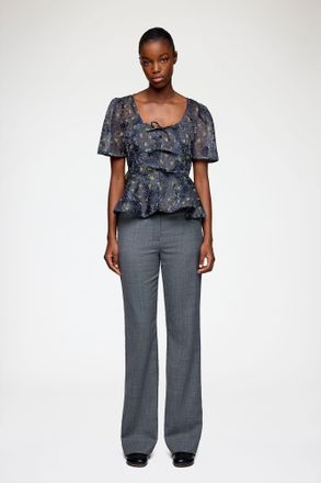 Ganni Peplum Blouse in Shibori Organza - Size 32 Mixed