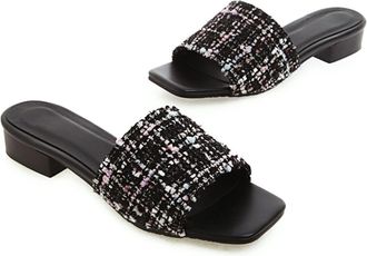 Generic Heels Womens low heel sandals womens slippers sling sandalsSchwarz,4.5