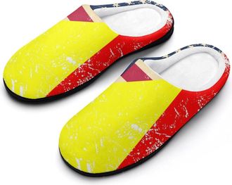 Generic U.S. And Mali Vintage Flag Cotton Slippers for Women Indoor Outdoor Slipper Slip-On Memory Foam Home Shoes
